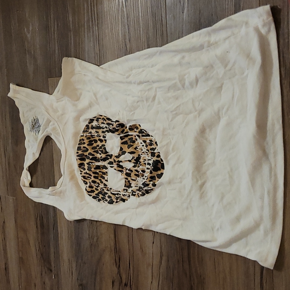 Leopard print skull tank top